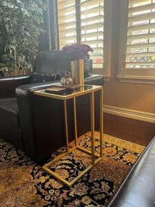 GD03SF01G1 Gold / Glass C Shaped End Table photo review