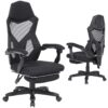 Ergonomic Office Chair Lumbar Support, Reclining Office Chair with Leg Rest, High Back Home Computer Gaming Desk Chairs with Wheels, Armrests, Adjustable Height and Back Angle, Black