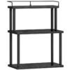 organizzatore per portaspezie, 3-Organizzatore di condimento di livello, Organizzatore desktop, Countertop dell'organizzatore indipendente, per la cucina, scrivania da ufficio, sala studio, soggiorno, nero