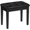 banc de piano avec coussin rembourré et compartiment de stockage pour feuille de musique, banc de musique, tabouret de piano, chaise de vanité, tient à 300 kg, 21.9 x 13.6 x 19.3 pouces, noir