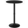 table de bar ronde, 35" grande table de pub, table de cocktail avec base, table de comptoir stable avec base non glissée, table de hauteur de bar pour le salon, cuisine, café, noir