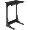 Folding C Shaped End Table, Foldable TV Tray Table for Eating, Slide Under Couch Side Table for Small Space, Portable Sofa Side Table for Living Room, Bedroom, Black