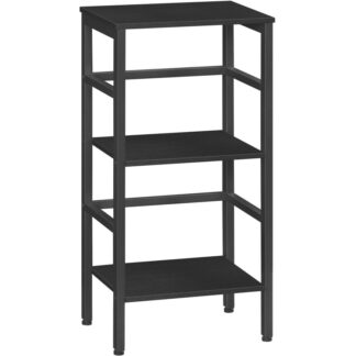 Mensola a scala, Scaffale in piedi, 3 Libreria a livelli, Design della traversa, Scaffale di stoccaggio multifunzionale, Robusta struttura in metallo, Stile industriale, per soggiorno, Camera da letto, Studio