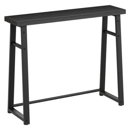 39.4 Consolle stretta, Tavolo da ingresso con contenitore, Tavolo dell'atrio, Tavolo da divano, Dietro il tavolino del divano, Telaio robusto, Facile da montare, Nero