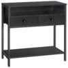 80 cm Long Console Table, Entryway Table with 2 Fabric Drawers&Storage, Hallway Table, Narrow Sofa Table, Display Table, for Hallway, Living Room, Corridor, Black