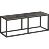 Banco de comedor negro, 47.2 Banco de mesa en pulgadas, Banco de cocina de estilo industrial, Marco de acero, Fácil de montar, para cocina, Comedor, Gris carbón y negro
