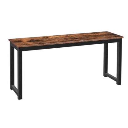 Iesstécker, Paarg vun versicht 2 Baachen, Industriell Style Indoor Bänken, haltbar Metal Frame, fir Kichen, Iesszëmmer, Wunnzëmmer, rustikal brong