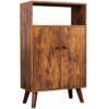 armadio portaoggetti, 2-libreria di livello con porte, Visualizza unità di stoccaggio sullo scaffale in soggiorno, sala studio, ingresso, mobili per accento look in legno, marrone rustico
