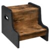 sgabello per bambini, sgabello di due passaggi, sgabello da allenamento banale per bambini con manici, cuscinetti non slip per sicurezza, facile da spostare, per il lavandino, bagno, camera da letto, marrone rustico