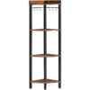 4 Tier Corner Shelf Stand, Industrial Corner Bookshelf Display Shelf, Corner Storage Rack Tall Plant Stand, Corner Bookcase for Small Spaces, Rustic Brown and Black