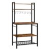 rack da forno con 10 ganci, Scaffale di stoccaggio della cucina con scaffale inferiore regolabile, 5 Racconta, grande capacità, per forno a microonde, marrone rustico