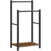 Rack asciugamano autoportante, 2 Porta della scala coperta di livello per bagno, 16.5"L x 9.4" W x 31.5 "H, porta coperte, Essiccazione industriale e rastrelliere con scaffale, metallo, rustico marrone e nero