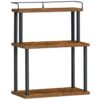 organizzatore per portaspezie, 3-Organizzatore di condimento di livello, Organizzatore desktop, Countertop dell'organizzatore indipendente, per la cucina, scrivania da ufficio, sala studio, soggiorno, rustico marrone e nero