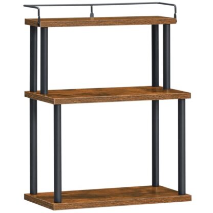 spice rack organizer, 3-organizátor korenia, organizátor pracovnej plochy, voľne stojaci organizátor, do kuchyne, kancelársky stôl, študijná miestnosť, obývačka, rustikálny hnedý a čierny