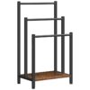 Portasciugamani da terra, 3 Livello metallo, Porta scaletta per coperta per bagno, 16.9"L x 11" w x 31,9 "h, Essiccatoio industriale ed espositore con ripiano, Marrone rustico e nero