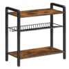 3-Organizzatore per portaspezie a livelli, Mensola del bancone della cucina, Scaffale da appoggio con ripiano in rete inclinabile, Scaffale organizer per armadio da cucina, Ufficio, Sala studio, Marrone rustico e nero
