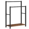 szabadon álló törülközőtartó, 2 szintű takaró létra tartója a fürdőszobához, ráta, 22" L X 9.4" w x 31.5" H, Ipari szárító és kijelző állvány polcokkal, fém, fekete