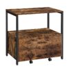 Classeur pour tiroir et roulettes pour la maison, Support d'imprimante pour bureau à domicile, Classeur latéral Classeur moderne avec 1 Grand tiroir, pour format A4/Lettre, Brun rustique