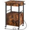 Isola della cucina con outlet elettrico, Isola di stoccaggio della cucina con armadio e cassetto, Carrello di stoccaggio e supporto per microonde, per casa, cucina e sala da pranzo, marrone rustico