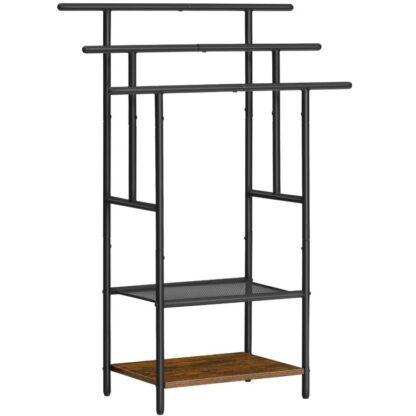 portava asciugamano per bagno per il bagno, 39.4" H, 3 rastrellino a gradini di livello con ripiani, asciugatura da bagno di grandi dimensioni asciugatura e griglia, marrone nero e rustico
