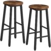 set di sgabelli da bar 2, sgabelli da bar ad altezza bancone, 25.8" sgabelli da bar per isola cucina, sedie da bar da cucina industriale, per sala da pranzo, cucina, sbarra, rustico marrone e nero