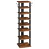 scarpiera in legno, scarpiera alta, Organizzatore di stoccaggio delle scarpe strette con 2 ganci, scaffale di scarpe slim, Torre di scarpe verticali per l'ingresso, soggiorno, corridoio, industriale, marrone rustico