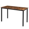 table à manger, table de cuisine rectangulaire, Bureau d'ordinateur, style industriel, cadre en métal lourd, assemblage facile, robuste, facile à nettoyer, pour le salon, salle à manger, marron rustique