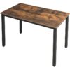 bureau d'ordinateur industriel, 47 bureau d'étude de bureau pour ordinateurs portables, table de bureau pour salon d'étude de bureau, cadre en métal robuste, facile à assembler, marron rustique