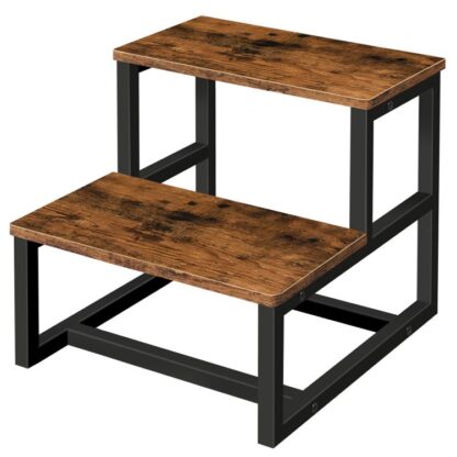 banquinho de passo infantil, Fora da criança, Treinamento com potty infantil fezes de madeira, para banheiro, cozinha, quarto, resistente e estável, marrom rústico