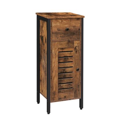 Armario de almacenamiento, Mueble lateral con puertas y estantes regulables en altura, Gabinete de piso, Unidad organizadora de almacenamiento independiente para sala de estar, Dormitorio, Estudiar,