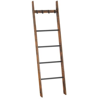 Κουβέρτα για σαλόνι, 5.2Ft(63''), 5-Το τοίχωμα τοίχο κλίνει με γάντζους, Διακοσμητικό ράφι ράφι αγροικίας, Υπνοδωμάτιο, Ρουστίκ καφέ και μαύρο