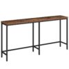 Console Table, Narrow Sofa Table, 63" Entryway Table, Extra Long Console Table, Behind Couch, Skinny Hallway Table for Foyer, Living Room, Bedroom, Rustic Brown and Black