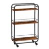 carrello portaoggetti sottile, 3 carrello rotolante di livello con griglie e ruote, carrello da cucina stretto con ruote bloccabili, Assemblaggio facile, per la cucina, BAGNO RUMPICO RUSTICO