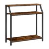 table console haute, table de canapé étroite avec étagères de rangement à 3 niveaux, table d'entrée industrielle pour le salon, hallway, foyer, couloir, Table d'entrée d'accentuation de look de bois, marron rustique