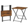 TV -bakkebord, Foldning af træ -tv -bakke, 23.4"L X 23.6" W., Bærbar sofa sidebord, Industriel snack -bord til små rum, Stor størrelse, Let at installere og fold, Rustik brun og sort