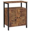 kitchen storage cabinet,industrial side cabinet with hidden adjustable shelf and door, standing cabinet, suitable for bedroom, living room, study, kitchen, corridor, rustic brown
