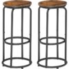 Bar Stools, Ensemble Tabourets de bartools, Chaises de bar avec repose-pieds, Tabourets à hauteur de comptoir, Tabourets de bar industriels, 25.9" Tabourets de bar en métal, pour la Cuisine, Bar, Salle à manger, Brun rustique et noir