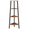 étagère d'angle, 4-étagère d'échelle de niveau, bibliothèque de bibliothèque libre, stand de l'usine industrielle, étagère d'affichage de l'organisateur de rack, pour couloir, salon, chambre à coucher, bureau