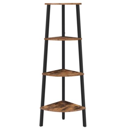 hjørnehylde, 4-Tier stigehylde, Fritstående boghylde bogreol, Industrial Plant Stand, Storitetsstativ -arrangør viser hylderenheden, til gangen, stue, soveværelse, kontor