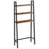Au-dessus des toilettes, 3 Organisateur de salle de bain à plusieurs niveaux avec pieds réglables, Support de toilette multifonctionnel industriel, Organisateur de rangement pour salle de bain, Facile à assembler, Brun rustique