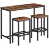 Juego de mesa y sillas de bar, 47.2 Pub rectangular de pulgadas 2