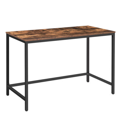 Computer Desk, 120 CM Industrial Writing Desk, Yksinkertainen toimistotutkimuksen työasema kotiTietokonepöytäolle, PC Desk, Vakaa ja tukeva metallirunko, Helppo kokoonpano, Maalaismainen ruskea ja musta