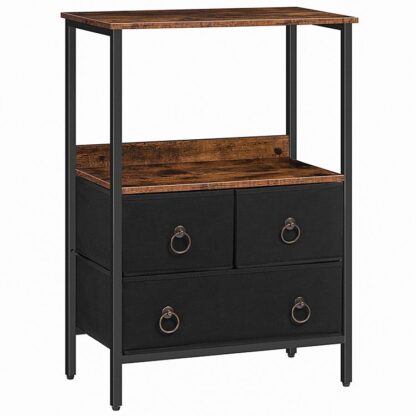 komoda pro ložnici, 3 komoda zásuvky, skladovací skříň, Robustní ocelový rám, Skladovací věž s otevřenou Shelve, pro ložnici, chodba, vstupní, skříň, Snadná montáž