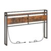 Scaffale portaoggetti queen size, Rack di stoccaggio con 2 Punti vendita e 4 Porte USB, Altezza regolabile, Scaffale di stoccaggio, Robusto e stabile, Montaggio semplice, Marrone rustico e nero