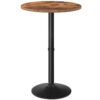 table de bar ronde, 35" grande table de pub, table de cocktail avec base, table de comptoir stable avec base non glissée, table de hauteur de bar pour le salon, cuisine, café, brun rustique et noir