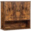 armadietto dei medicinali, cabinet da parete con 2 porte e scaffale regolabile, armadio di stoccaggio in legno, Organizzatore dell'armadio di medicina con ganci di metallo, per la cucina, soggiorno, marrone rustico
