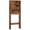 support de rangement de toilettes, Rack de porte à porte unique avec armoires et étagères réglables, Économiseur d'espace de salle de bain multifonctionnel, facile à assembler, industriel, écurie, marron rustique