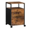 conteneur roulant avec 2 tiroirs, classeur, Cabinet de bureau mobile avec compartiments ouverts, Présentant des compartiments de fichiers, Pour A4 et la taille de la lettre, pour ses fonctions, chambre à coucher, salon
