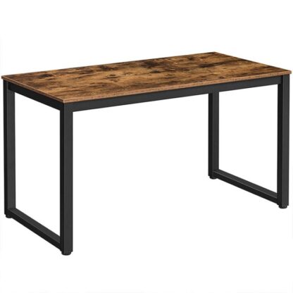 Scrivania del computer, Scrivania per l'home office, 55.1 x 23.6 X 29.9 Tavolo da studio per laptop per PC industriali pollici in soggiorno, Camera da letto, Robusta struttura in metallo, Montaggio semplice, Marrone rustico e nero