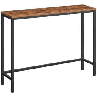 table console mince, table de canapé avec barre de support, Table d'entrée du couloir pour le salon, entrée, couloir, robuste, assemblage facile, Table accent Look Wood, brun rustique et noir